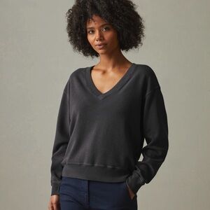 American Giant Waffle Knit Cotton V-Neck Sweater Relaxed Boxy M USA